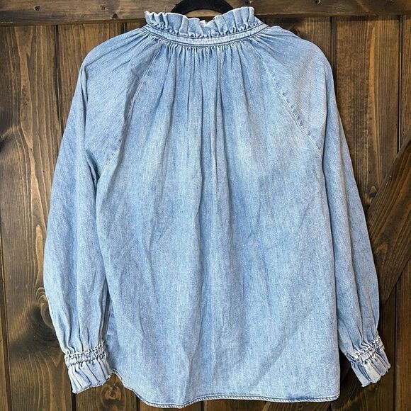 Citizens of Humanity Iris Denim Long Sleeves Blouse - Picture 6 of 11